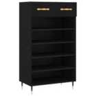 vidaXL Shoe Cabinet Black 60X35X105 Cm Engineered Wood