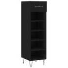 vidaXL Shoe Cabinet Black 30X35X105 Cm Engineered Wood