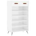 vidaXL Shoe Cabinet High Gloss White 60X35X105 Cm Engineered Wood