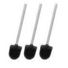 Innoteck Essentials Pack Of 3 Toilet Brush Head With Stainless Steel Handle - Black