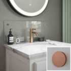 Clear Glass Bathroom Splashback With Copper Caps 250 X 500 X 4Mm