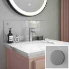 Clear Glass Bathroom Splashback With Satin Chrome Caps 250 X 500 X 4Mm