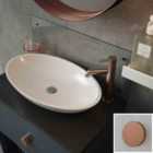 Clear Fluted Glass Bathroom Splashback With Copper Caps 250 X 500 X 4Mm
