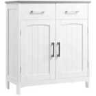 kleankin Freestanding Bathroom Cabinet with 2 Drawers 2 Doors Adjustable Shelf