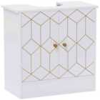 HOMCOM Bathroom Under Sink Cabinet for Basin with or without Pedestal White