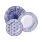 Tramontina Abstratta 12 Pcs. Fine Porcelain Plate Set