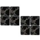 Selbrae House Set Of 8 Slate Coasters - Stag