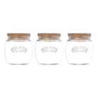 Kilner Set Of 3 Universal Jars Wooden Lid 0.85L