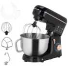 HOMCOM Electric Stand Mixer, 5L Food Mixer with Dough Hook, Whisk, Black