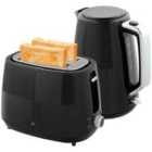 HOMCOM 1.7L Fast Boil Electric Kettle and 2 Slice Water Toaster Set, Black