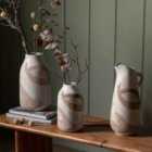 Gallery Direct Raleigh Vase Large Reactive White Brown 190x190x330mm