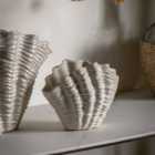 Gallery Direct Clam Vase Small Reactive White 235x100x155mm