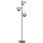 HOMCOM Modern Floor Lamp with Glass Global Shade, 3 Light, for Living Room
