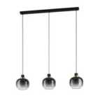Eglo Oilella Linear Glass Pendant Light - Black And Grey