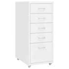 vidaXL Mobile File Cabinet White 28X41X69 Cm Metal