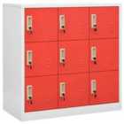 vidaXL Locker Cabinet Light Grey And Red 90X45X92.5 Cm Steel