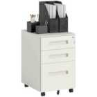 Vinsetto Lockable Mobile Filing Cabinet w/ 3 Drawers 39 x 48 x 60 cm White