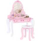 AIYAPLAY Kids Dressing Table Set, 2 PCS Children Vanity Table with Stool