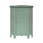 Teamson Home 32" Glancy One Shutter Doors Wooden Corner Stand Floor Cabinet Sage Green
