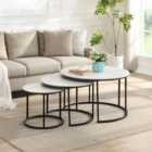 Artemis Home Orbis Nest Of Tables - Set Of 3 - White Marble Effect