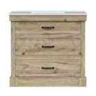 Teamson Home 36" Donovan Vanity With White Sink And 2 Drawers Light Oak