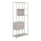 Furniture To Go Seaford Tall Grey Metal 2 Drawer Bookcase With 4 Shelves