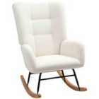 HOMCOM Rocking Chair, Modern Armchair w/ Backrest for Bedroom, Cream White
