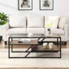 Artemis Home Cascade Glass Top Coffee Table With Shelves