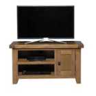 Elm Home And Garden Small Rustic Oak Tv Media Unit Soild Tough And Grove Back