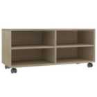 Vidaxl Tv Cabinet With Castors Sonoma Oak 90X35X35 Cm Engineered Wood