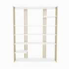 Decorotika Jeni 7-tier Bookcase Bookshelf Shelving Unit - White And Gold