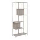 Furniture To Go Seaford Tall Grey Metal Bookcase With 5 Shelves