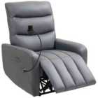 HOMCOM Electric Recliner Chair with Phone Holder, USB Charge Port, Grey