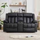 Artemis Home Sheridan 2 Seat Recliner Sofa with Central Console - Black