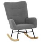 HOMCOM Rocking Chair, Modern Armchair with Backrest for Bedroom, Grey