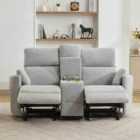 Artemis Home Powell 2 Seat Rocker Recliner Sofa with Centre Console - Light Grey