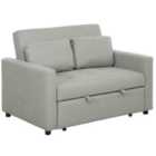 HOMCOM 2 Seater Sofa Bed Convertible Bed Settee w/ Cushions, Pockets, Grey