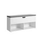 Vasagle Storage Bench With 2 Open and 1 Closed Compartments - White