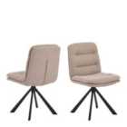 Furniture To Go Dean Beige Swivel Dining Chair Set Of 2