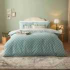 Furn. Krissa Block Printed Super King Duvet Cover Set Blue