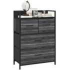 HOMCOM Bedroom Chest of Drawers 4 Drawer Dresser w/ Shelf, Black