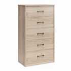 Brez Build Pearce Dresser 5Drw Light Oak