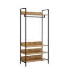 Zahra Open Wardrobe With 4 Shelves - Wotan Oak