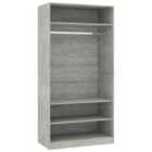 vidaXL Wardrobe Concrete Grey 100X50X200 Cm Engineered Wood