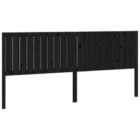 vidaXL Bed Headboard Black 205.5X4X100 Cm Solid Wood Pine