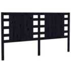 vidaXL Headboard Black 146X4X100 Cm Solid Wood Pine