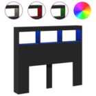 vidaXL Headboard Cabinet With LED Black 120X17X102 Cm