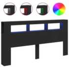vidaXL Led Headboard Black 200cm Engineered Wood