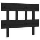 vidaXL Bed Headboard Black 93.5X3X81 Cm Solid Wood Pine