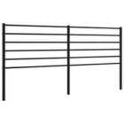 vidaXL Metal Headboard Black 180 Cm